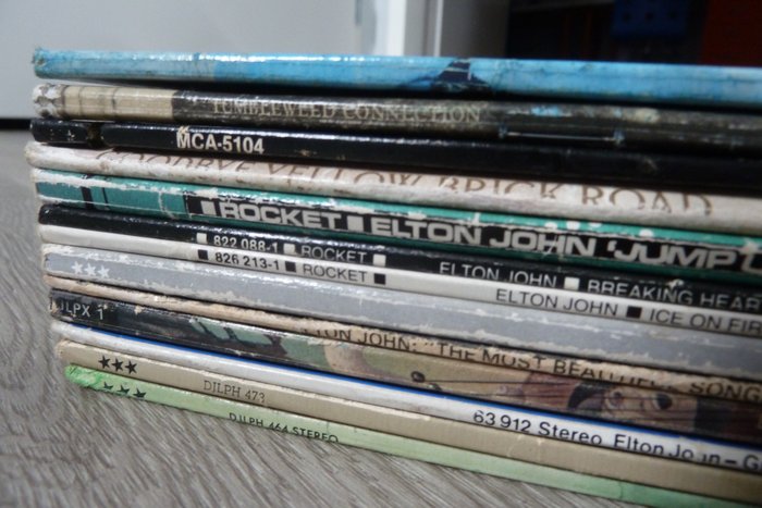 Classic Rock lot  of Elton John  with all the major albums , Many UK 1st pressings - Captain Fantastic - Tumbleweed Connection - Goodbye Yellow Brick Road - Honky Chateau - Jump Up - - Flere titler - LP - 1970