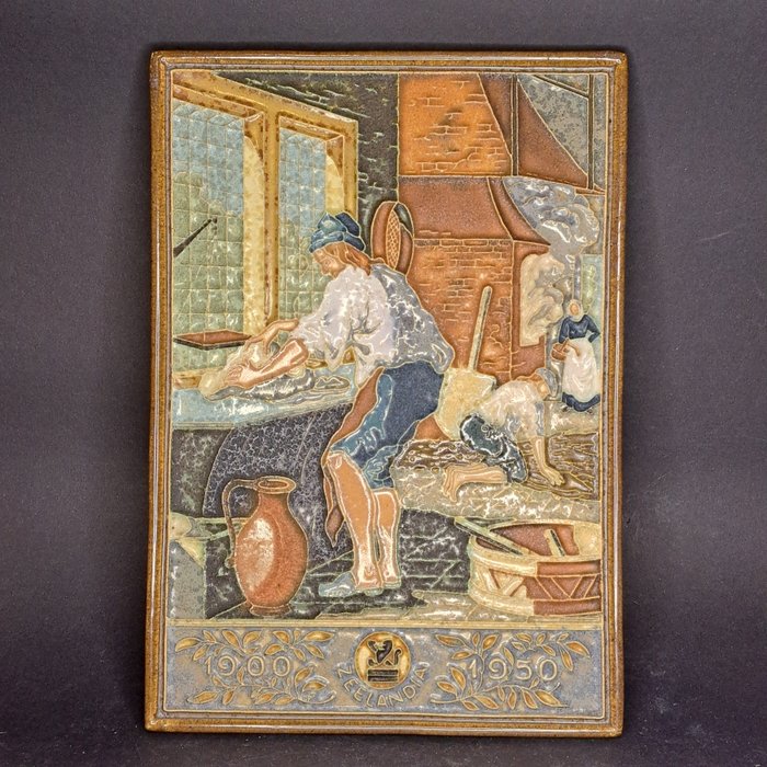 瓷磚 (1) - 景泰藍熱蘭迪亞 - Delft, Plateelbakkerij - 1930-1940 
