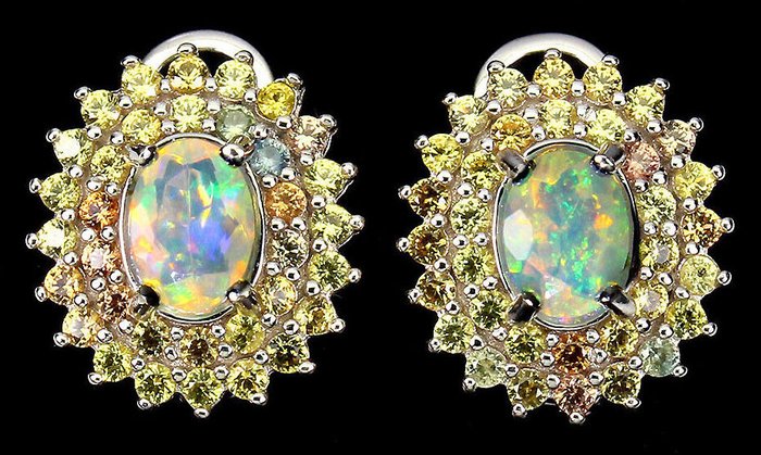 Etiopisk opal, safir - GRATIS FRAGT - Ingen reserve - Multifarve - Poleret- 5.52 g