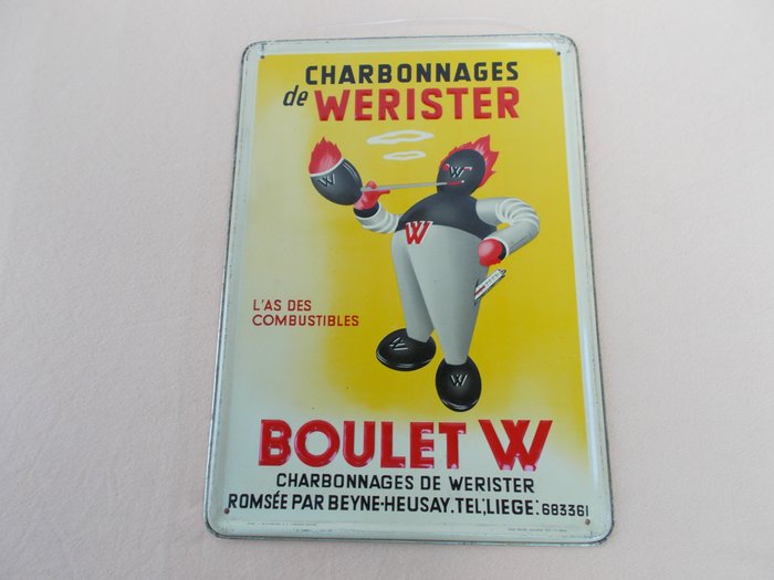 Charbonnages de Werister Boulet W - Διαφημιστική πινακίδα (1) - σεντόνι
