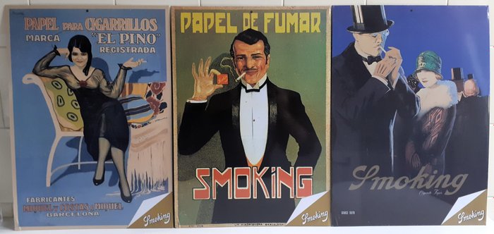 Set 3 targhe commemorative Smoking - Emléktábla (3) - Vas (öntött/kovácsolt)