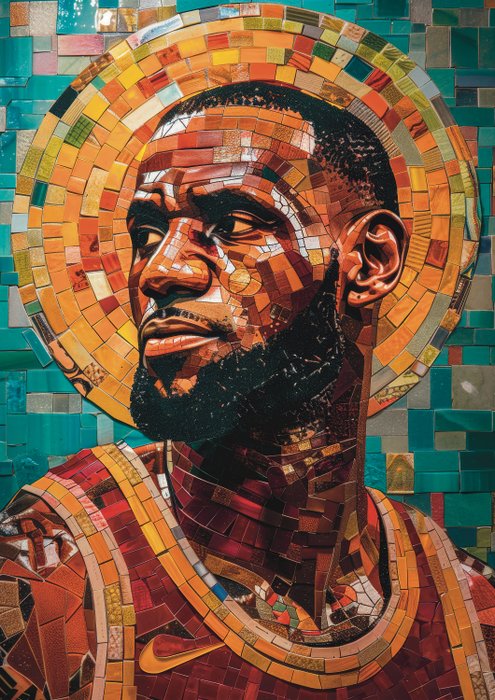 Cleveland Cavaliers - NBA - Lebron James - Cleveland Cavaliers Mosaic Edition Limited Edition 3/5 w/COA - 2024 Artwork 