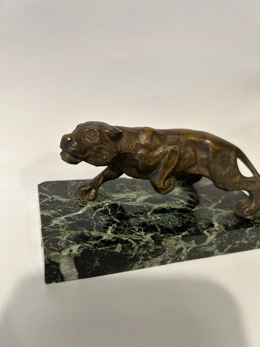 Skulptur, Panter - 7 cm - Bronze (patiniert) - 1920