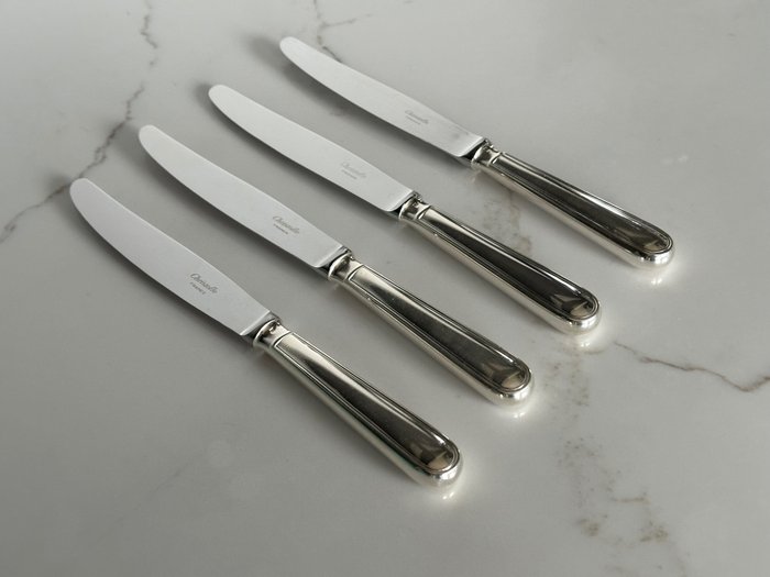 Christofle - 餐刀 (4) - 阿尔比 - 银盘