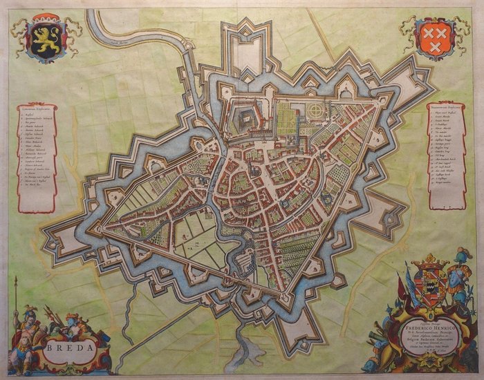 歐洲, 城市規劃 - 荷蘭/布雷達; J. Blaeu - Breda - 第1649章