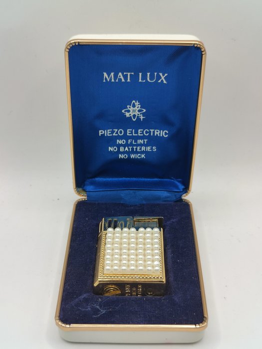 MAT LUX - Perle - Briquet de poche - Plaqué or
