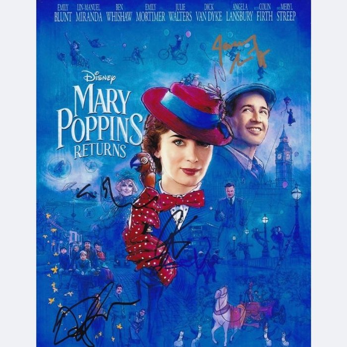 Mary Poppins Returns - Signed by 5 - with COA, see Images and Description