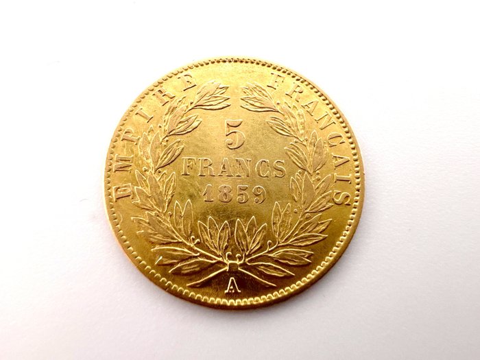 法國. 拿破崙三世 (1852-1870). 5 Francs 1859-A, Paris  (沒有保留價)