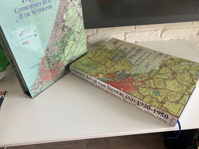 荷兰, 地图集 - 荷兰 1930 - 1950; Uitgeverij Asia Maior / Atlas Maior Zierikzee - Grote Atlas van Nederland 1930-1950 - 1921-1950