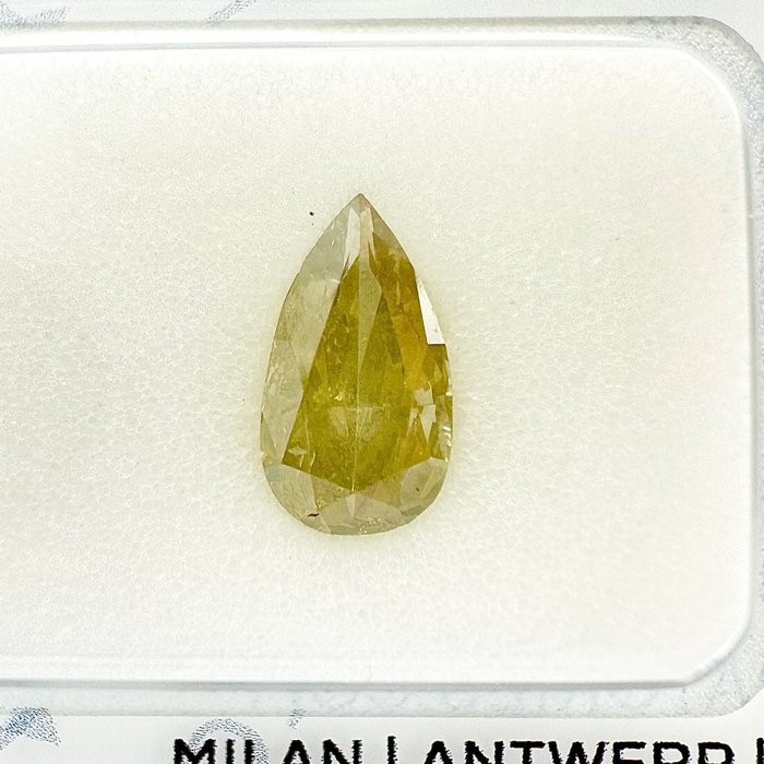1 pcs Diamant - 0.80 ct - Birne - Fancy light grayish yellow - SI1, No Reserve Price!