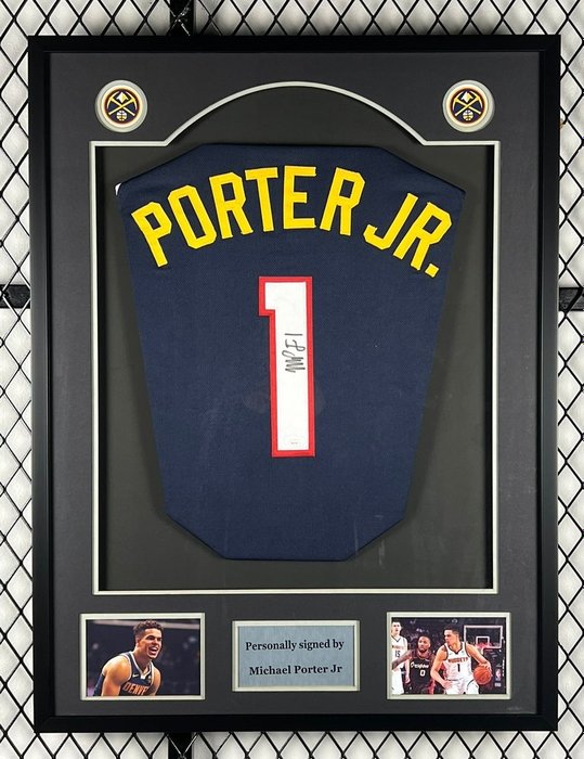 NBA - Michael Porter Jr. - Autograph - Μπλε προσαρμοσμένη φανέλα μπάσκετ 
