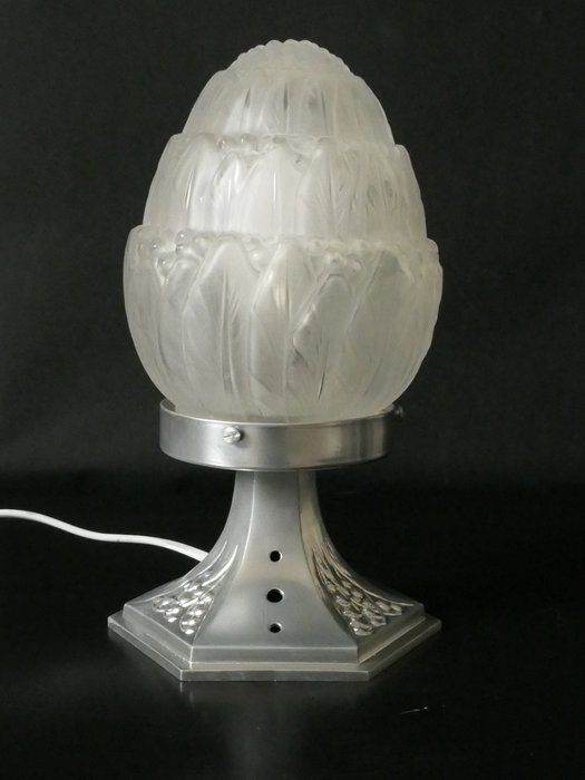 Hettier et vincent - Lampe - Silberbronze und Glas
