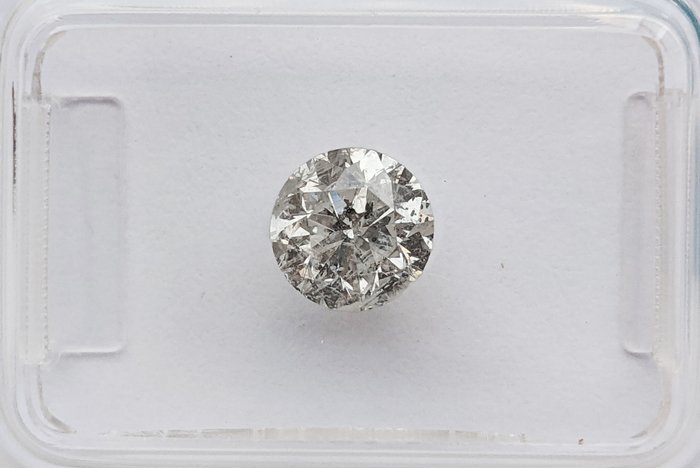 鑽石 - 1.01 ct - 圓形 - H(次於白色的有色鑽石) - I1, No Reserve Price