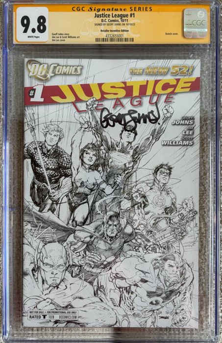 Justice League 1 - Retailer Incentive Edition - 1 Signed graded comic