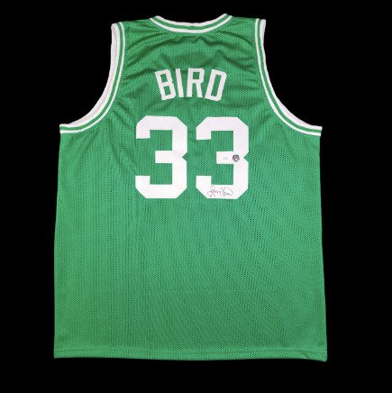 NBA - Larry Bird - Autograph - 绿色定制篮球球衣 