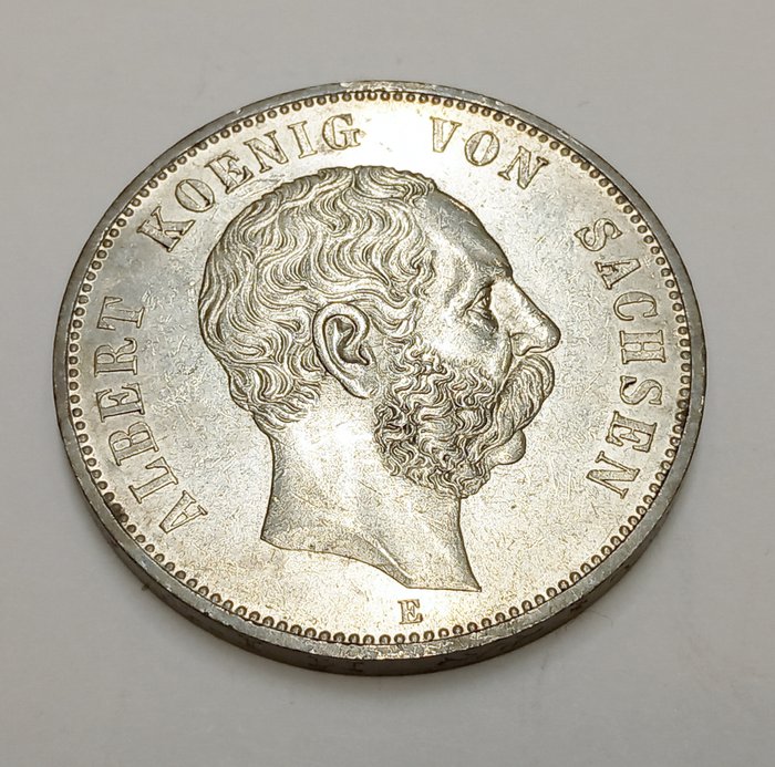 Germany, Saxe-Albertine. 5 Mark 1895