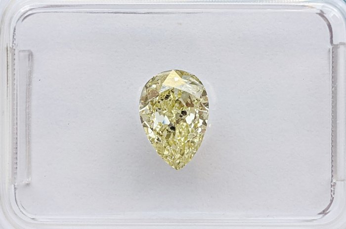 Diamant - 1.00 ct - Pære - fancy yellow - SI2, No Reserve Price