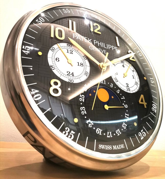 Zegar ścienny - Koncesjonariusz PWM Patek Philippe Dealer zegarów zegarowych - PWM - Nowoczesny - Aluminium, Stal (nierdzewna) - 2000-2010