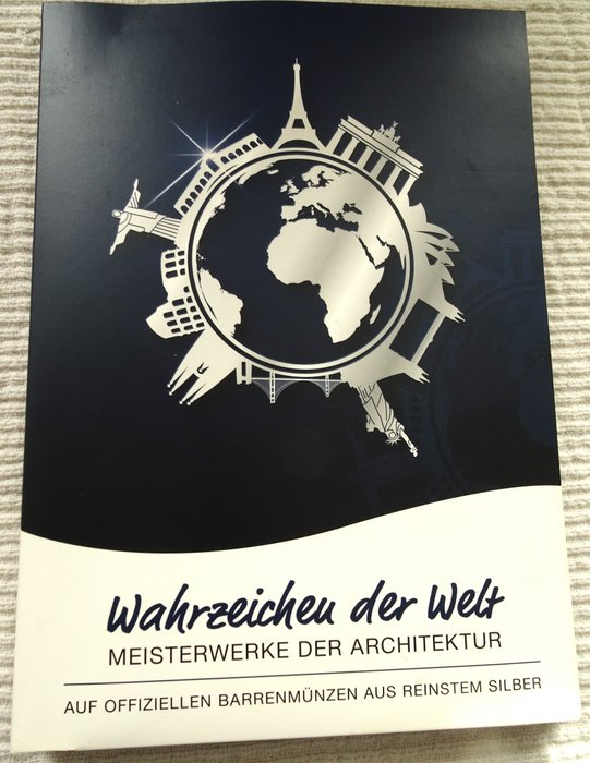 Deutschland. 11 Feinsilber Münzbarren mit Motiven bestehend aus den Wahrzeichen der Welt  (Ohne Mindestpreis)