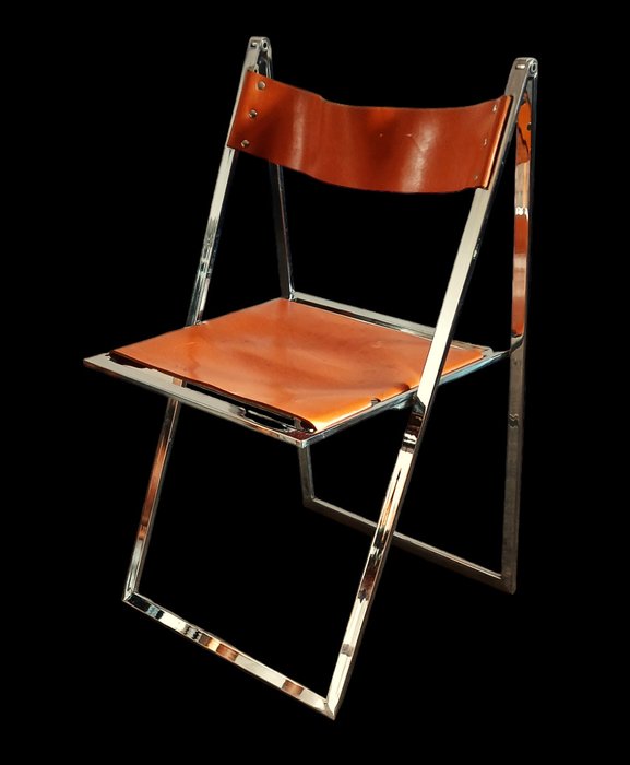 Elios - Fontoni & Geraci - Összecsukható szék - Elios - Bőr, Krómozás