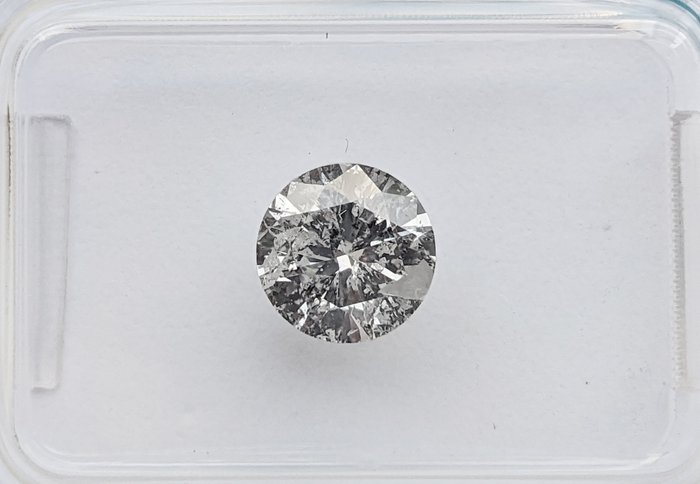 Diament - 1.02 ct - okrągły - I1 (z inkluzjami), No Reserve Price