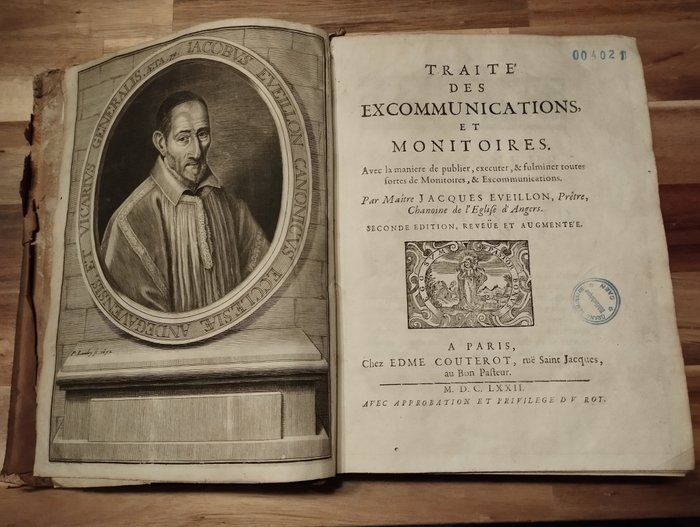 Jacques Eveillon - Traité des excommunications et monitoires - 1672