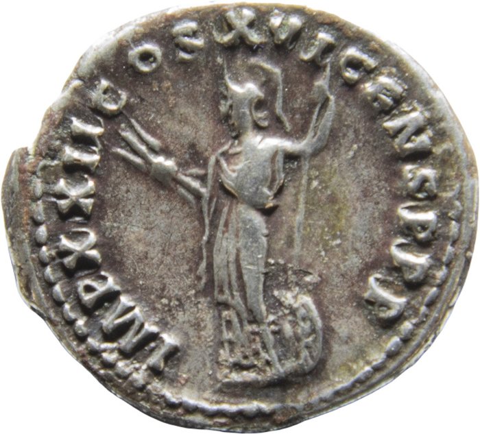 罗马帝国. 多米蒂安 （公元 81-96）. Denarius Rome, September 93-September 94. IMP XXII COS XVI CENS P P P. Minerva