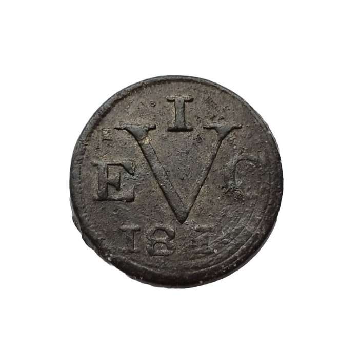 荷屬東印度, 英國政府，V.E.I.C.爪哇. Pewter 1 Doit 1814  (沒有保留價)