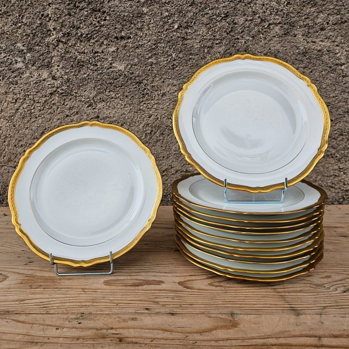 Limoges Porcelaines Malevergne - 餐盤 (12) - 瓷器
