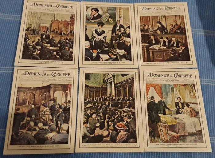Collectie van memorabilia - 12x Minicovers voor tijdschrift La Domenica del Corriere / Delitti Passionali - Domenica del Corriere