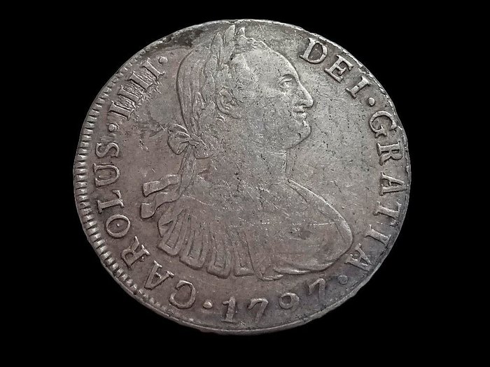 Espagne. Carlos IV (1788-1808). 8 Reales 1797 Lima IJ