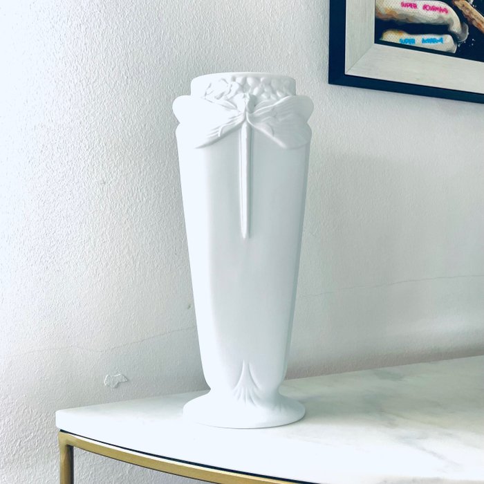 Christofle - 花瓶 -  蜻蜓  - 瓷, 素瓷