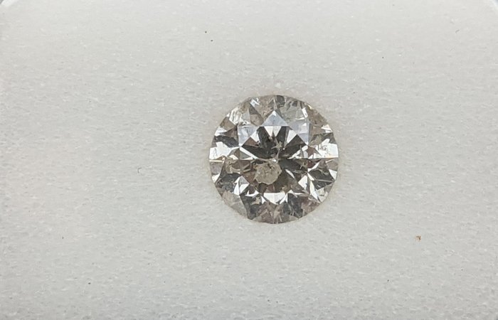 鑽石 - 0.77 ct - 圓形 - I(極微黃、正面看為白色) - I1, No Reserve Price