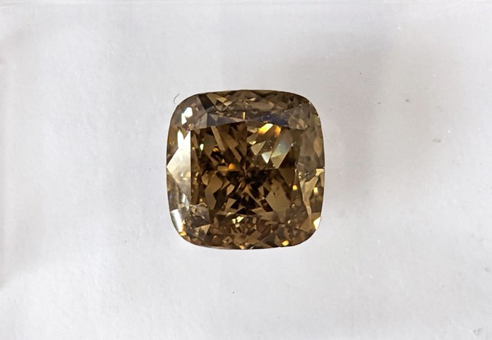 钻石 - 2.03 ct - 枕形 - 深彩褐带黄 - SI1 微内含一级, No Reserve Price