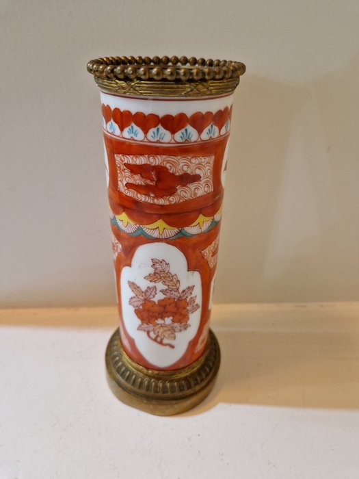 B et Co pour Bernardaud et compagnie Limoges - Vase (1)  - Bronze (forgyldt), Porcelæn