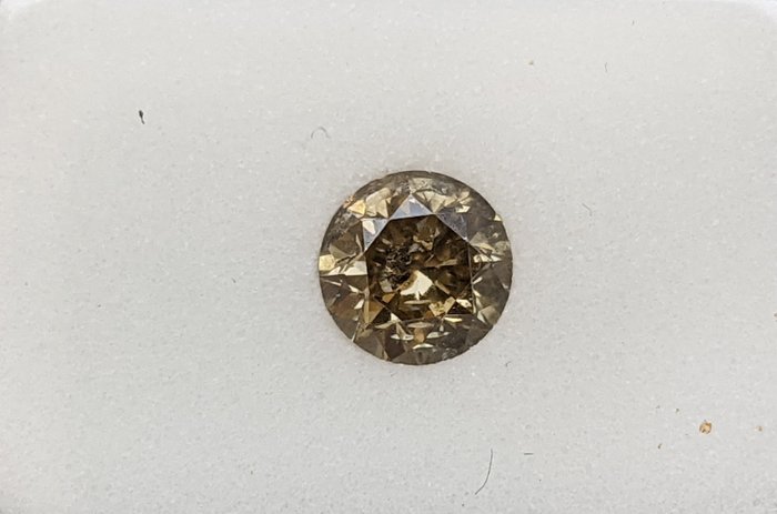 Diamant - 0.71 ct - Rund - Fancy Grayish Brownish Yellow - I1, No Reserve Price