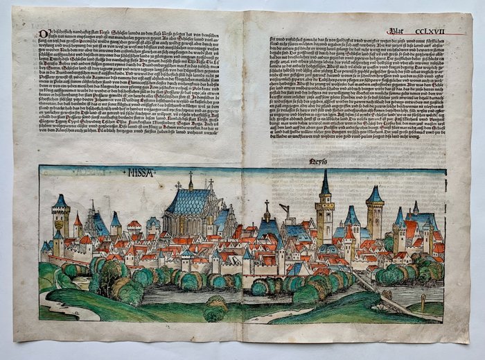 Europe, Map - Poland / Nysa; Hartmann Schedel / M. Wohlgemut / W. Pleydenwurff - Nissa - 1481-1500