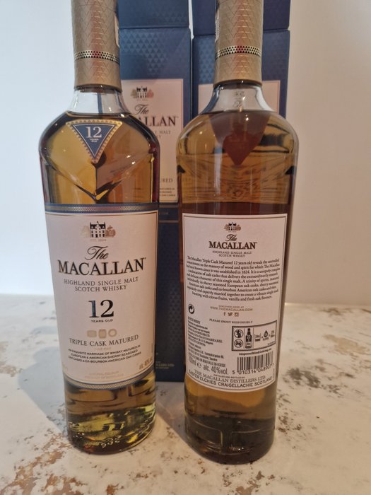 Macallan 12 years old Triple Cask Matured Fine Oak - Original bottling - 700 ml - 2 flaskor