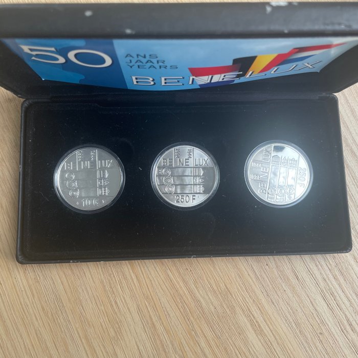 比荷盧聯盟. Proof Set 1994 50 ans Benelux, 3 monnaies  (沒有保留價)