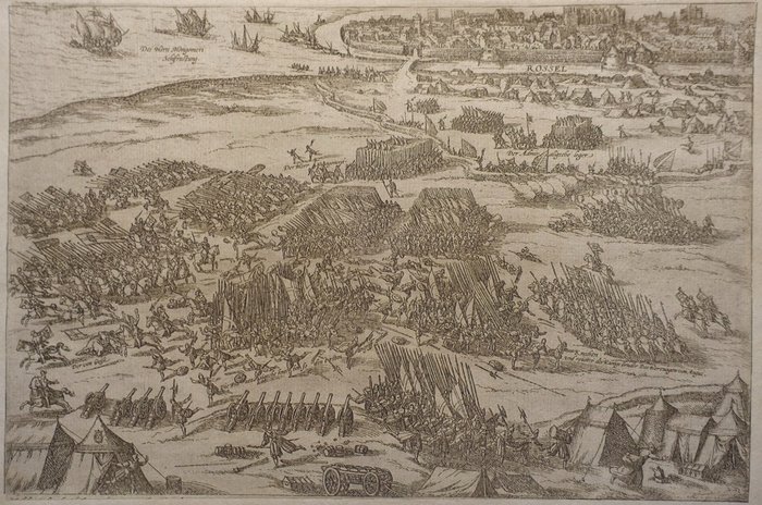 Europa, Planta da cidade - França / La Rochelle; Frans Hogenberg - Rossel - cerca de 1580