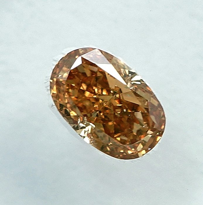 钻石 - 0.26 ct - 椭圆形 - Natural Fancy Yellowish Orange - Si2 - NO RESERVE PRICE