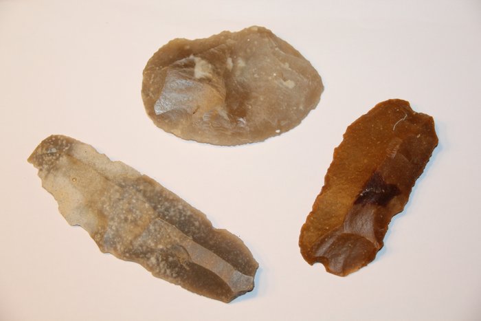 Neolitisk Flint Notsav, klinge.... - 145 mm  (Ingen mindstepris)