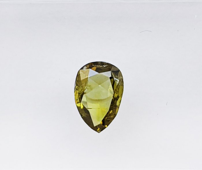 Diamante - 0.39 ct - Pera - fancy vivid yellowish green - I1, No Reserve Price