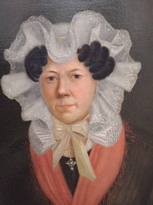 De Poortere (XIX) - Portrait de Dame - époque Louis-Philippe