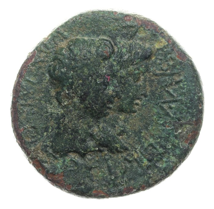 罗马帝国（省）, 色雷斯， 比赞蒂姆. Rhoemetalkes I and Queen Pythodoris with Augustus. Unit Æ23 of Byzantium. circa 11 BC-AD 12 / RPC I 1711  (没有保留价)