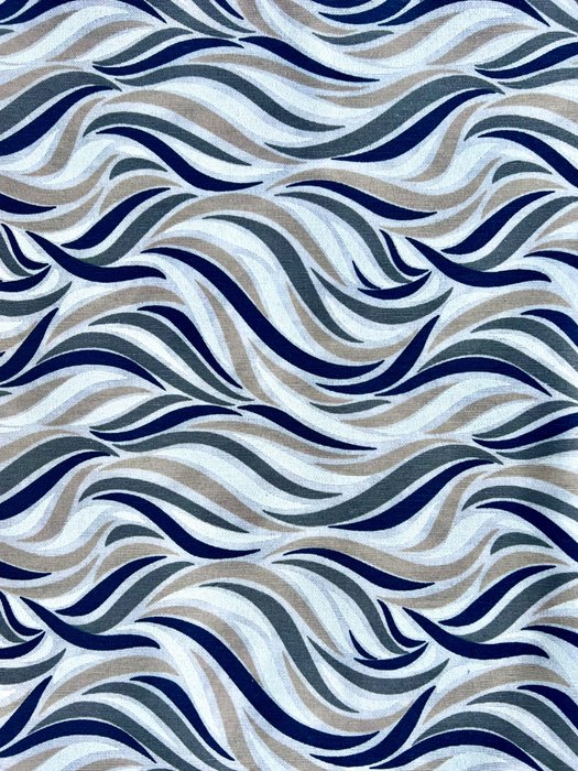 Grand morceau de tissu abstrait imprimé vagues de mer pour décoration murale. - Textile  - 300 cm - 280 cm