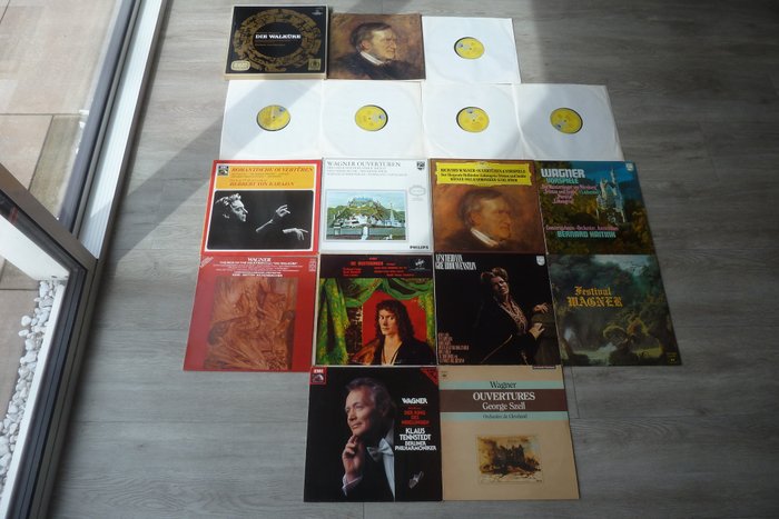 Classic lot  with 11 Album's of Richard Wagner ( 10 lp's & 1x 5lp box) - Die Walküre (DGG 5 lp box Karajan)  -Götterdämmerung - Tannhäuser - Ouvertüren -Tristan und Isolde - - Useita teoksia - LP-levy - 1967
