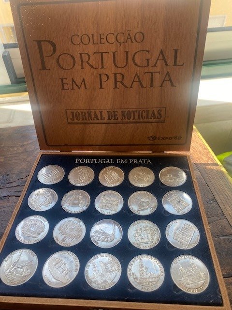 Portugal. 20 Silver Medals 1998 Colecção Jornal de Noticias da Expo - 150 gr Ag (.925)  (Sem preço de reserva)