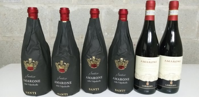 Amarone della Valpolicella: 2016 x4 Santi Santico & 2017 x2 Lamberti - Venetien - 6 Flaschen (0,75 l)