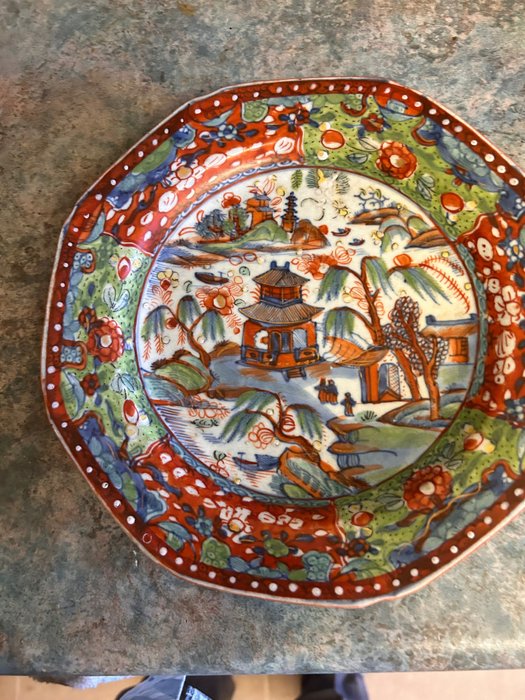 Antico cinese Ceramica piatto olandese cinese stordito